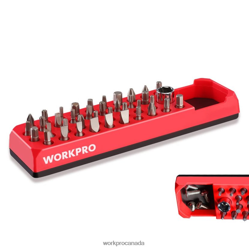 Red/Blue WORKPRO Magnetic Hex 39 Hole Screwdriver Drill Bit Organizer for 1/4 Inch Hex Bit & Drive Bit Adapter Tool ZNRDXV132