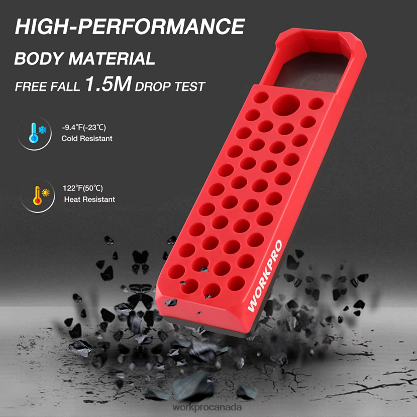 Red/Blue WORKPRO Magnetic Hex 39 Hole Screwdriver Drill Bit Organizer for 1/4 Inch Hex Bit & Drive Bit Adapter Tool ZNRDXV132