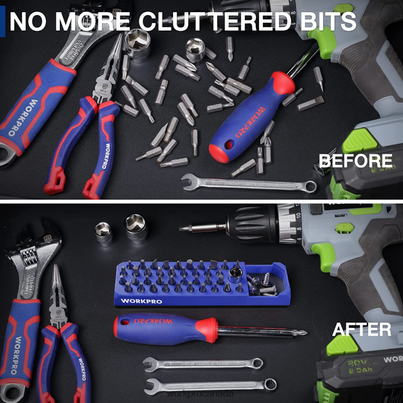 Red/Blue WORKPRO Magnetic Hex 39 Hole Screwdriver Drill Bit Organizer for 1/4 Inch Hex Bit & Drive Bit Adapter Tool ZNRDXV132