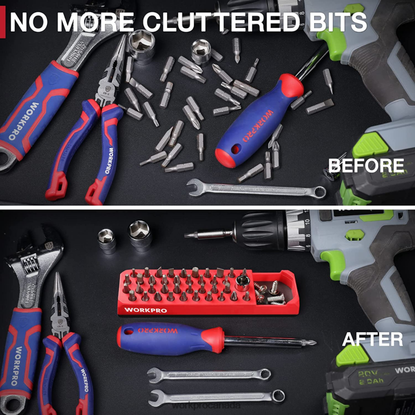 Red/Blue WORKPRO Magnetic Hex 39 Hole Screwdriver Drill Bit Organizer for 1/4 Inch Hex Bit & Drive Bit Adapter Tool ZNRDXV132
