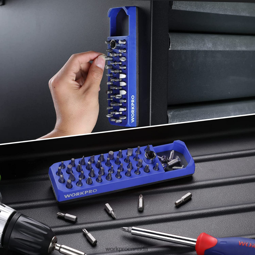 Red/Blue WORKPRO Magnetic Hex 39 Hole Screwdriver Drill Bit Organizer for 1/4 Inch Hex Bit & Drive Bit Adapter Tool ZNRDXV132