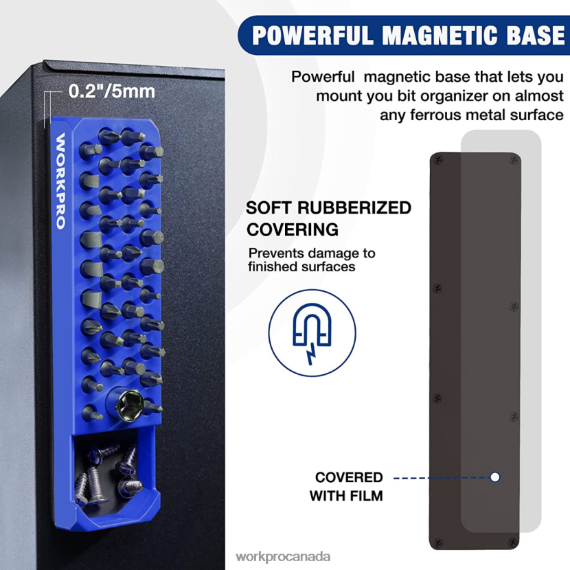 Red/Blue WORKPRO Magnetic Hex 39 Hole Screwdriver Drill Bit Organizer for 1/4 Inch Hex Bit & Drive Bit Adapter Tool ZNRDXV132