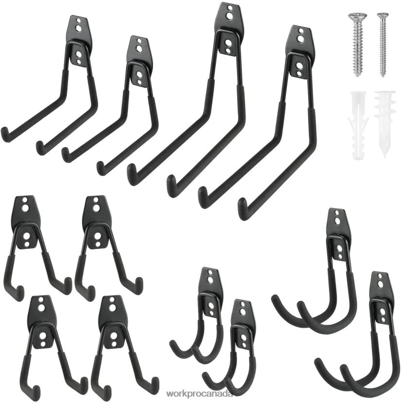 Useful WORKPRO 12 Pcs Garage Hook Set, Heavy Duty Steel Garage Hangers, Utility Wall Mount Hooks, Tool Hangers for Bikes, Garden Tools, Ladders and Bulky Items Tool ZNRDXV133