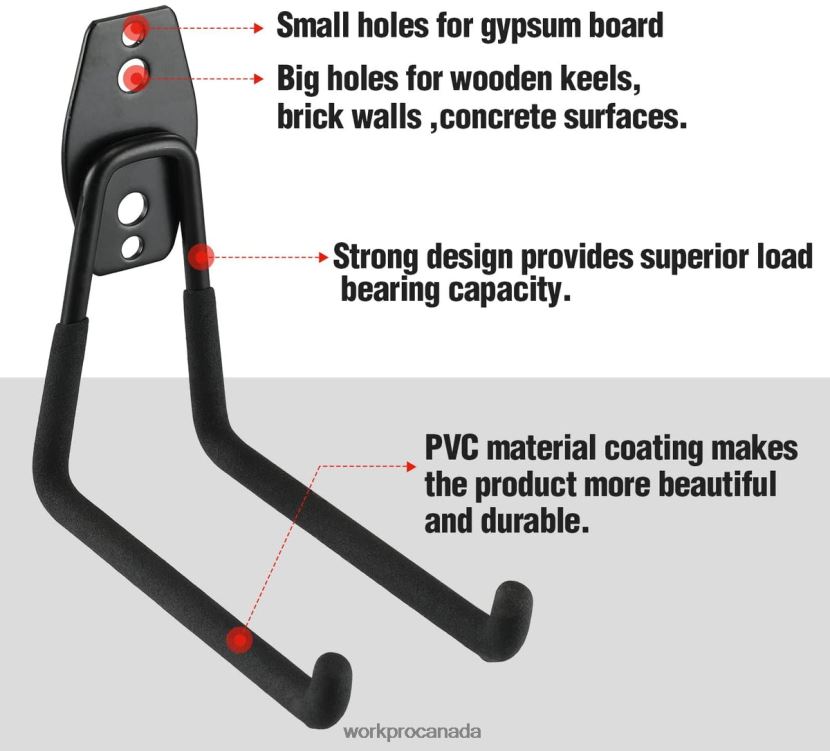 Useful WORKPRO 12 Pcs Garage Hook Set, Heavy Duty Steel Garage Hangers, Utility Wall Mount Hooks, Tool Hangers for Bikes, Garden Tools, Ladders and Bulky Items Tool ZNRDXV133