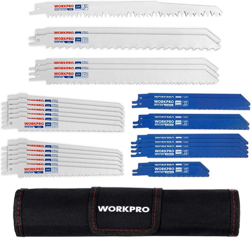 Useful WORKPRO 32 Pcs Reciprocating Saw Blade Set with Organizer Pouch Tool ZNRDXV138