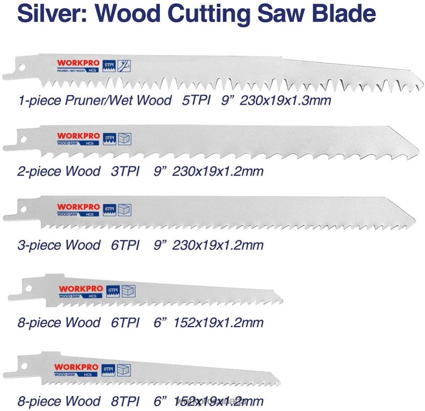 Useful WORKPRO 32 Pcs Reciprocating Saw Blade Set with Organizer Pouch Tool ZNRDXV138