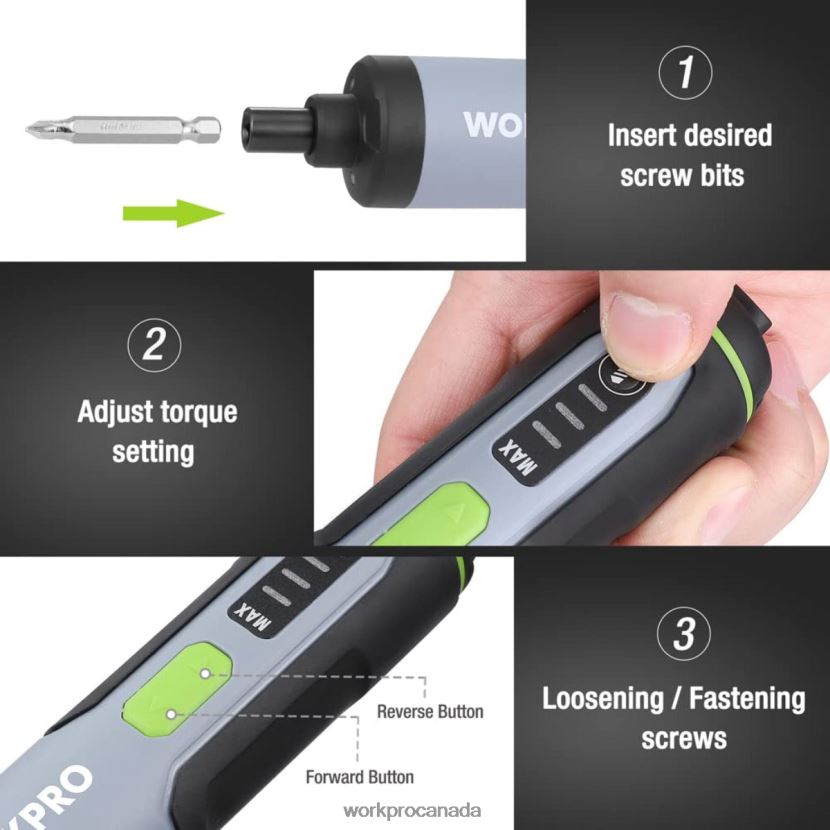 Useful WORKPRO 4V Electric Screwdriver, Rechargeable Cordless Screwdriver Set with LED Light Tool ZNRDXV232