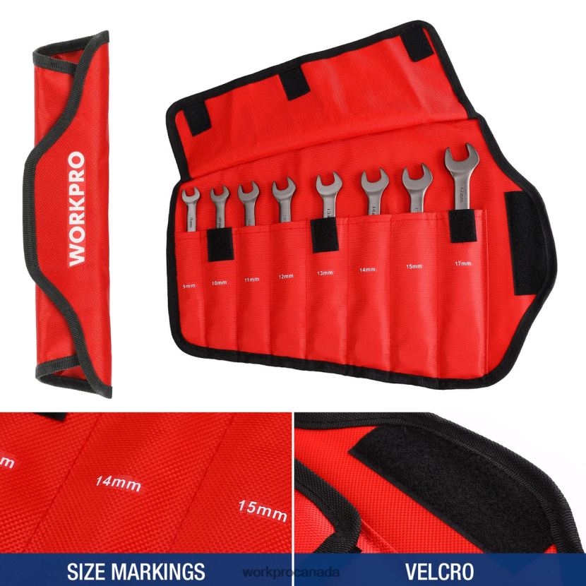 Useful WORKPRO 8 Pcs Flex-Head Ratcheting Combination Wrench Set with Organizer Bag Tool ZNRDXV86