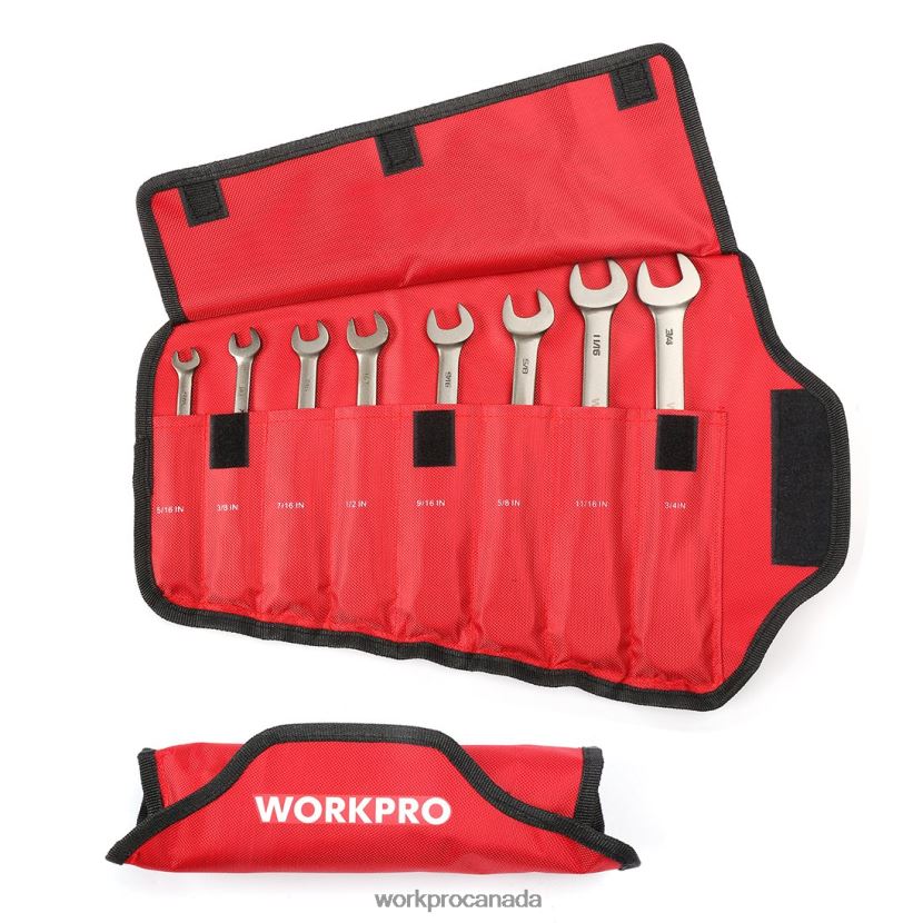 Useful WORKPRO 8 Pcs Flex-Head Ratcheting Combination Wrench Set with Organizer Bag Tool ZNRDXV86