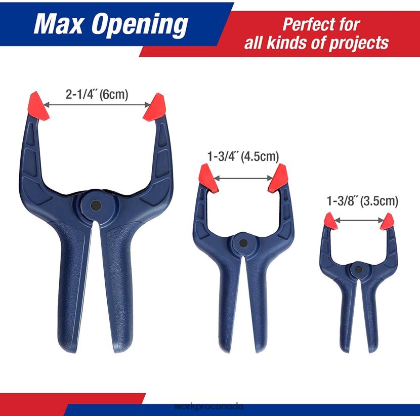 Blue WORKPRO 16 Pcs Nylon Spring Clamp Set for Woodworking Photography Studios and DIY Works Tool ZNRDXV119