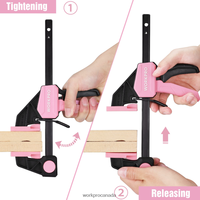 Helpful WORKPRO 4-Pcs Mini One-Handed Clamp/Spreader for Woodworking Tool ZNRDXV120