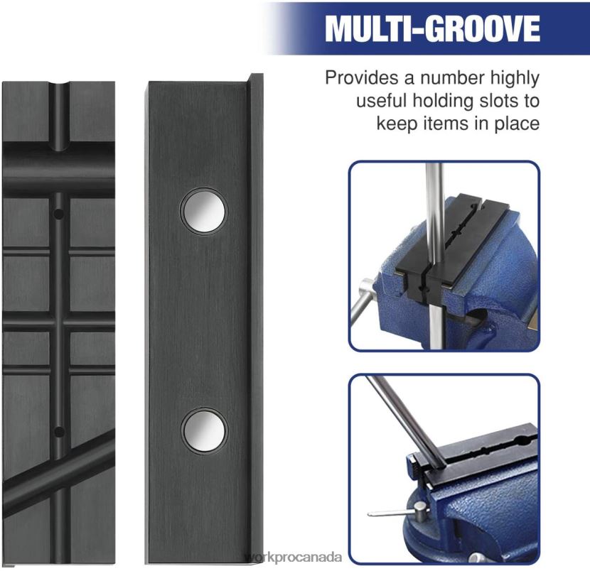 Morden WORKPRO 2-Pair Vise Jaw Pads, Magnetic Vise Jaw Covers Protectors, Multi-Groove Jaw Pads, and Aluminum Pads Set Tool ZNRDXV117