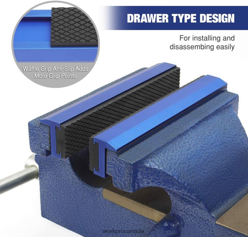 Morden WORKPRO 2-Pair Vise Jaw Pads, Magnetic Vise Jaw Covers Protectors, Multi-Groove Jaw Pads, and Aluminum Pads Set Tool ZNRDXV117