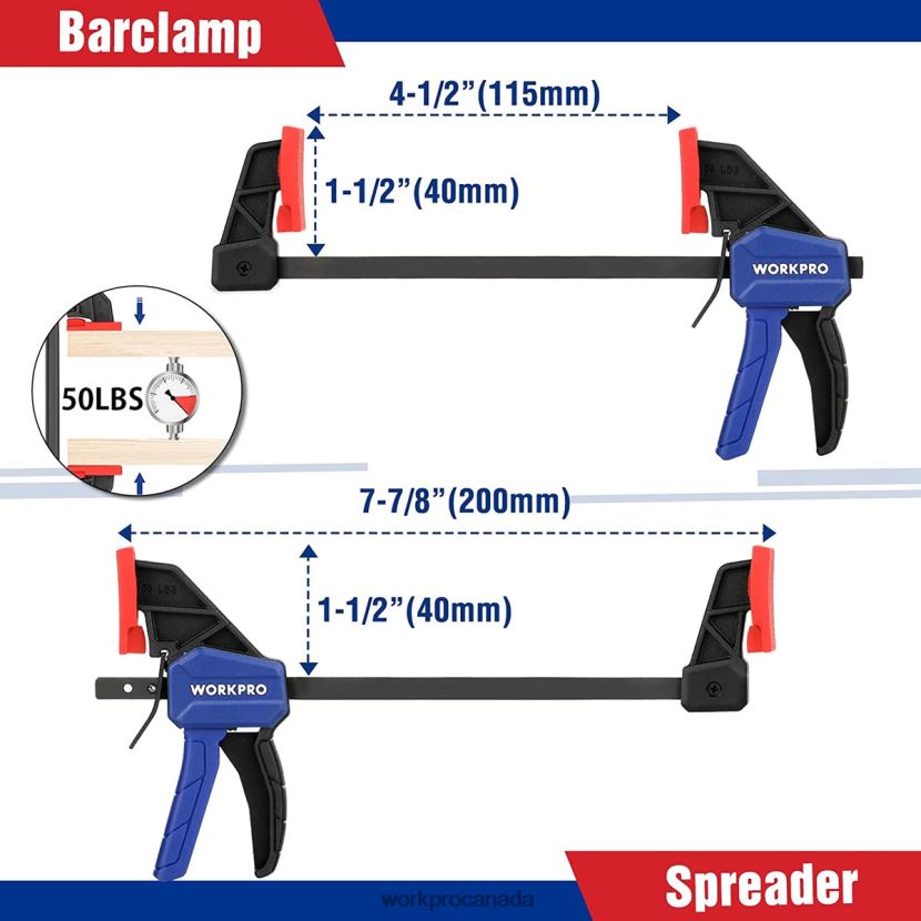 Morden WORKPRO 8 Pcs Clamp Set for Woodworking Tool ZNRDXV114