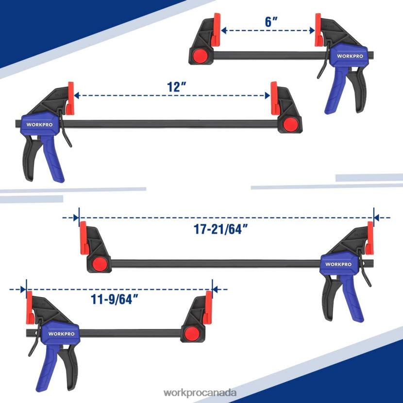 Useful WORKPRO 6 Pcs Woodworking Bar Clamps Tool ZNRDXV115