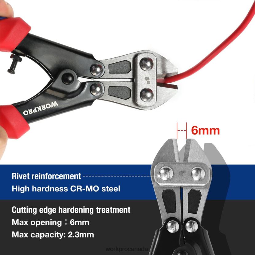 Morden WORKPRO Mini Bolt Cutter 8-inch/210mm, CR-MO Small Bolt Cutter Tool ZNRDXV157