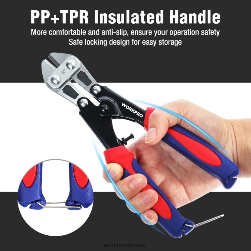 Morden WORKPRO Mini Bolt Cutter 8-inch/210mm, CR-MO Small Bolt Cutter Tool ZNRDXV157