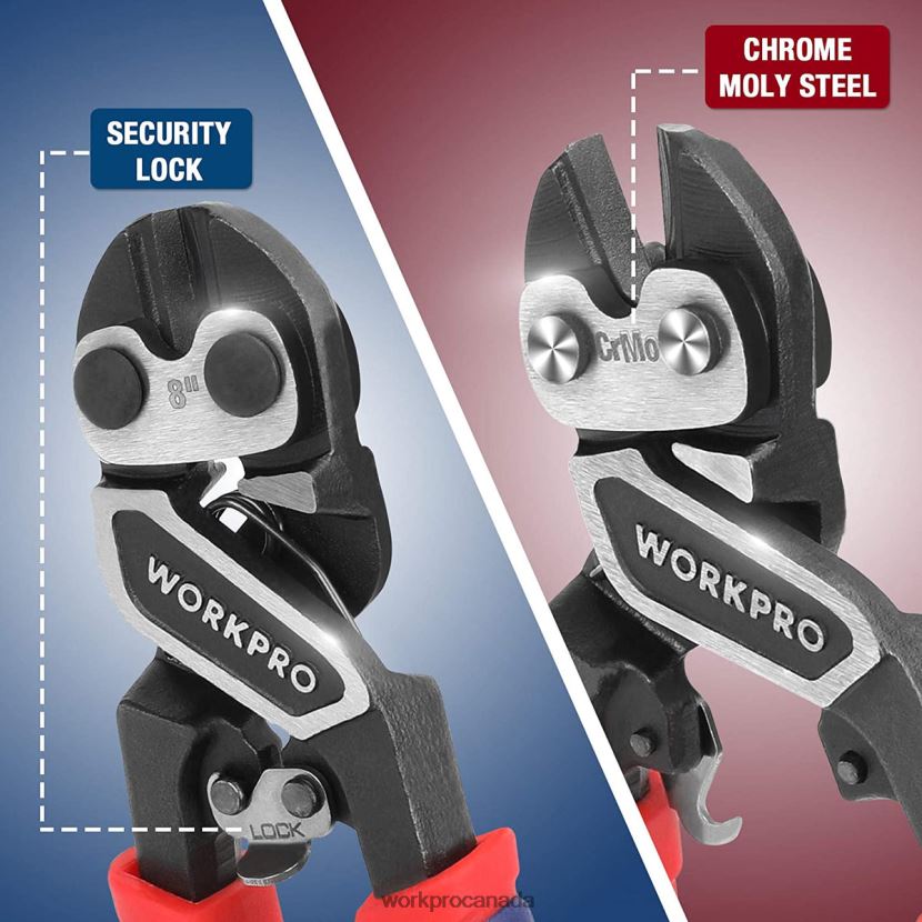 Morden WORKPRO Mini Bolt Cutter with Security Lock & More Efficient Leverage Tool ZNRDXV154