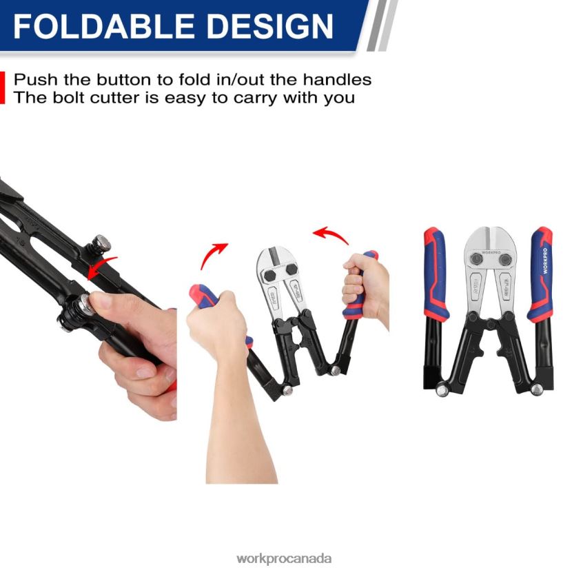 New WORKPRO 14/18 Inch Bolt Cutter, Tri-Material Handle with Comfort Grip Tool ZNRDXV156