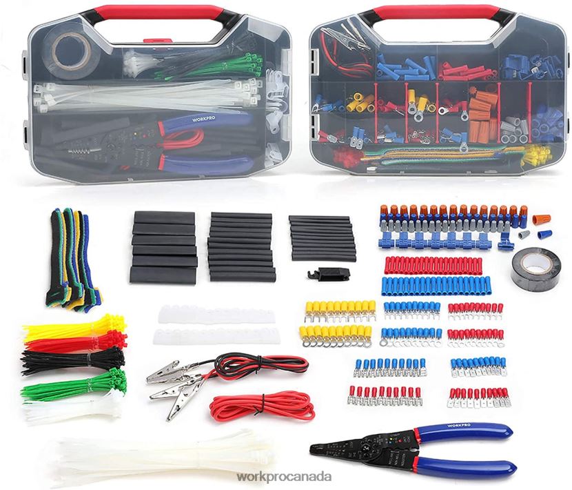 Useful WORKPRO 582 Pcs Crimp Terminals Wire Connectors Heat Shrink Tube Electrical Repair Kit with Wire Cutter Stripper Tool ZNRDXV152