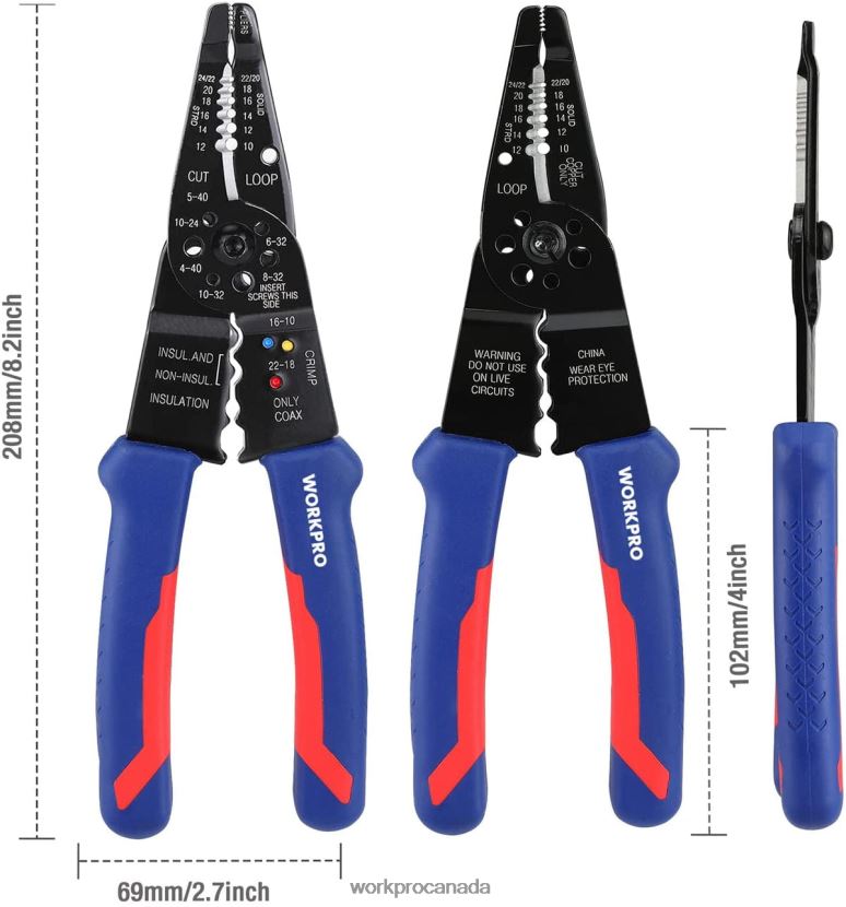 Useful WORKPRO 8-Inch Wire Stripper, Multi-Tool Wire Cutter for Stripping, Cutting and Crimping Tool ZNRDXV158
