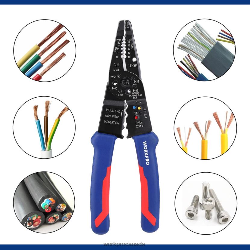 Useful WORKPRO 8-Inch Wire Stripper, Multi-Tool Wire Cutter for Stripping, Cutting and Crimping Tool ZNRDXV158