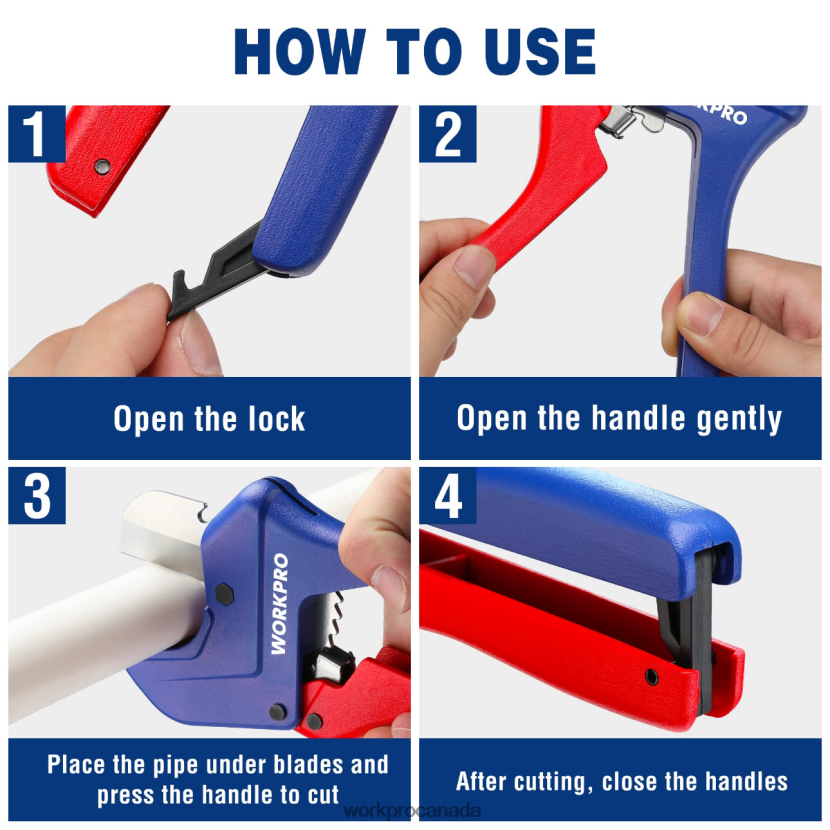 Useful WORKPRO Ratchet PVC Pipe Cutter Tool Tool ZNRDXV155