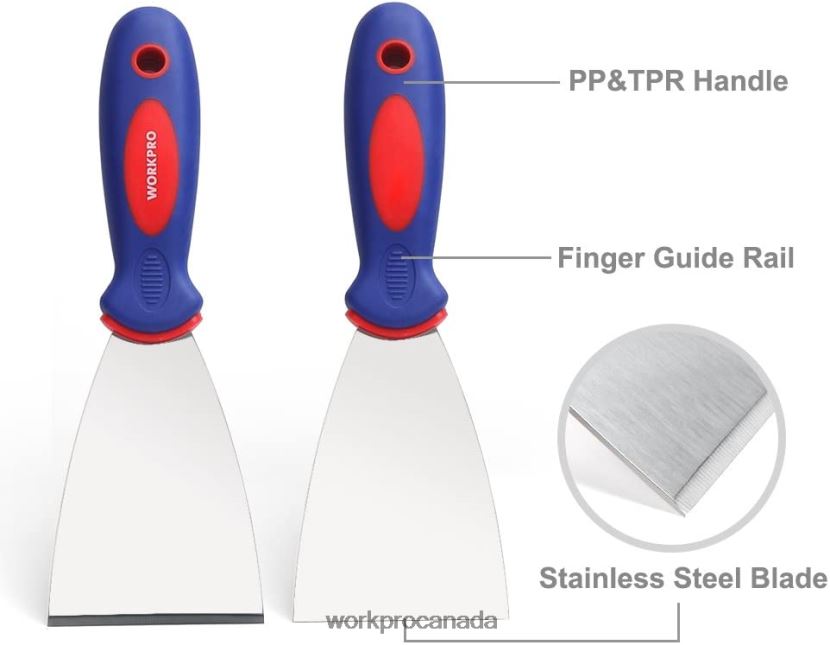 New WORKPRO 4 Pcs Stainless Steel Made Putty Knife Set Tool ZNRDXV149