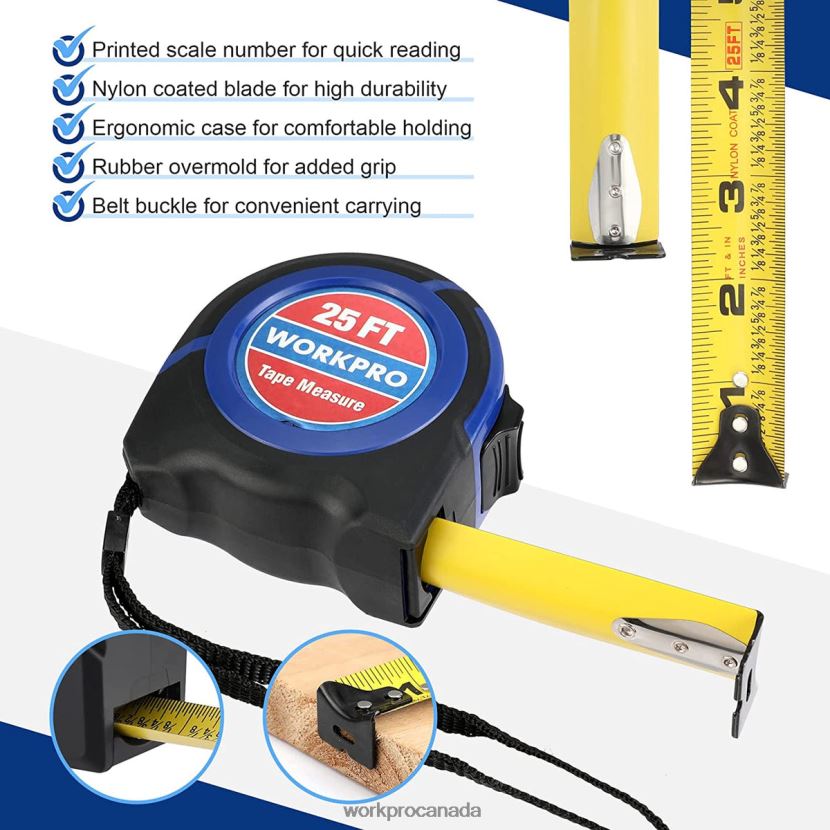 Helpful WORKPRO Tape Measure 25 FT Tool ZNRDXV112