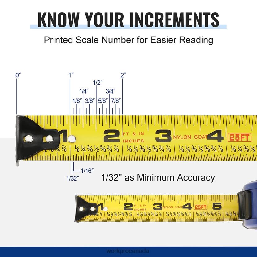 Helpful WORKPRO Tape Measure 25 FT Tool ZNRDXV112