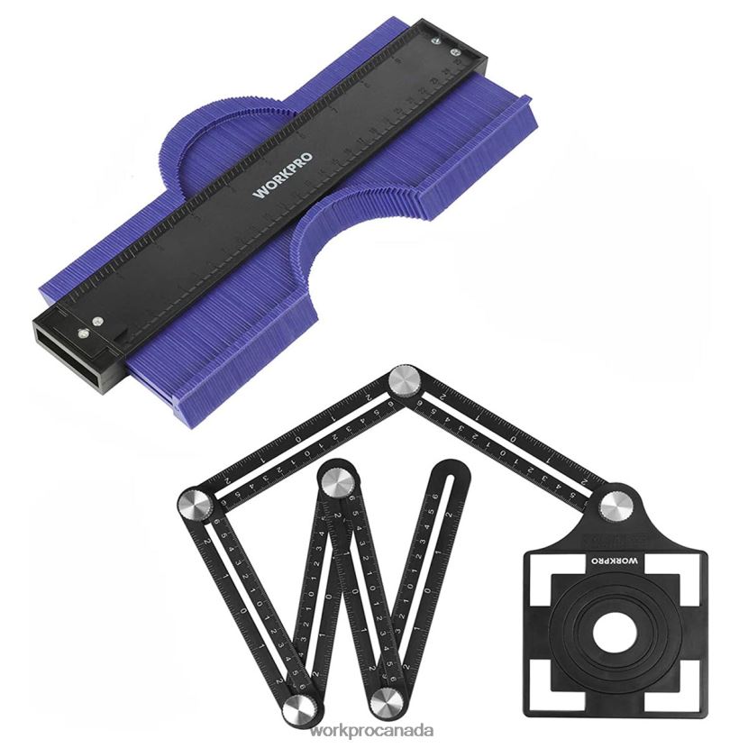 New WORKPRO Contour Gauge and 6-Sided Angle Measuring Tool Combo Kit Tool ZNRDXV107
