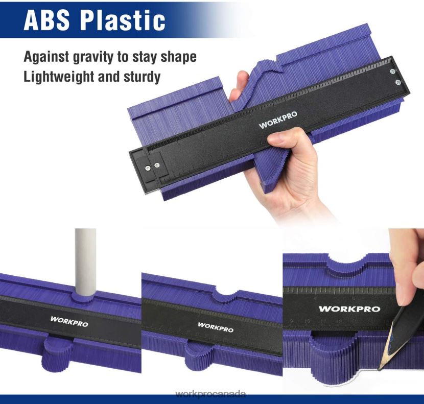 New WORKPRO Contour Gauge and 6-Sided Angle Measuring Tool Combo Kit Tool ZNRDXV107