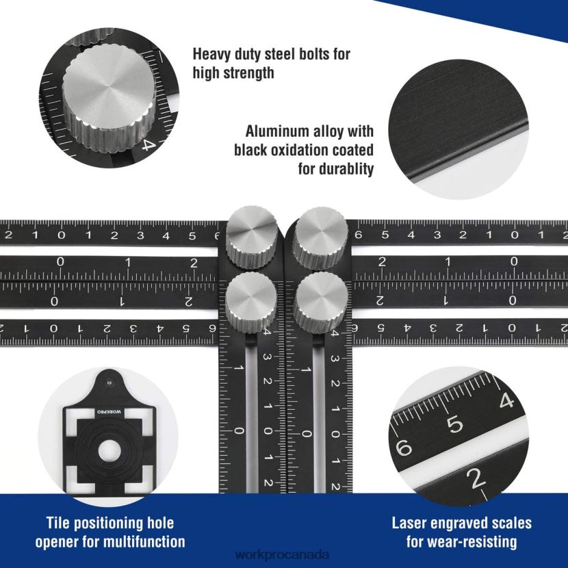 New WORKPRO Contour Gauge and 6-Sided Angle Measuring Tool Combo Kit Tool ZNRDXV107