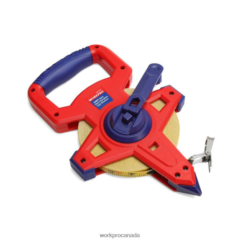 New WORKPRO Open Reel Tape Measure with Double Nylon Coated Fiberglass Blade, 100 Feet Tool ZNRDXV109