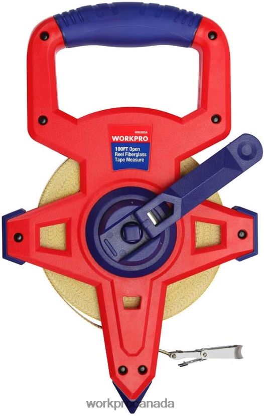 New WORKPRO Open Reel Tape Measure with Double Nylon Coated Fiberglass Blade, 100 Feet Tool ZNRDXV109