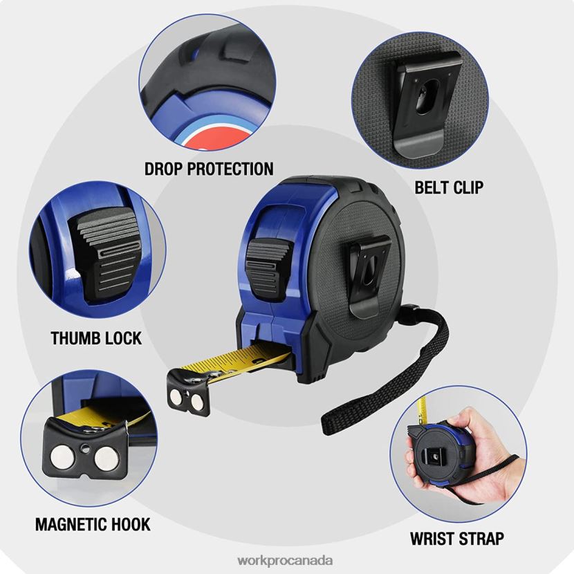 Useful WORKPRO 25FT Tape Measure, 1/8 Fractions, and 1/32 Accuracy Easy Read Measuring Tape, Retractable Nylon Coating Measurement Tape Tool ZNRDXV105