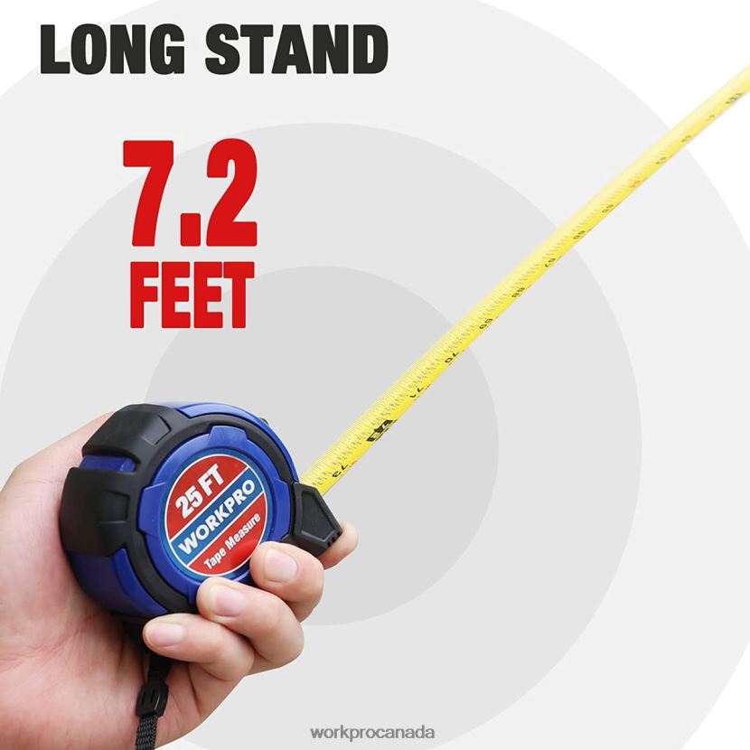 Useful WORKPRO 25FT Tape Measure, 1/8 Fractions, and 1/32 Accuracy Easy Read Measuring Tape, Retractable Nylon Coating Measurement Tape Tool ZNRDXV105