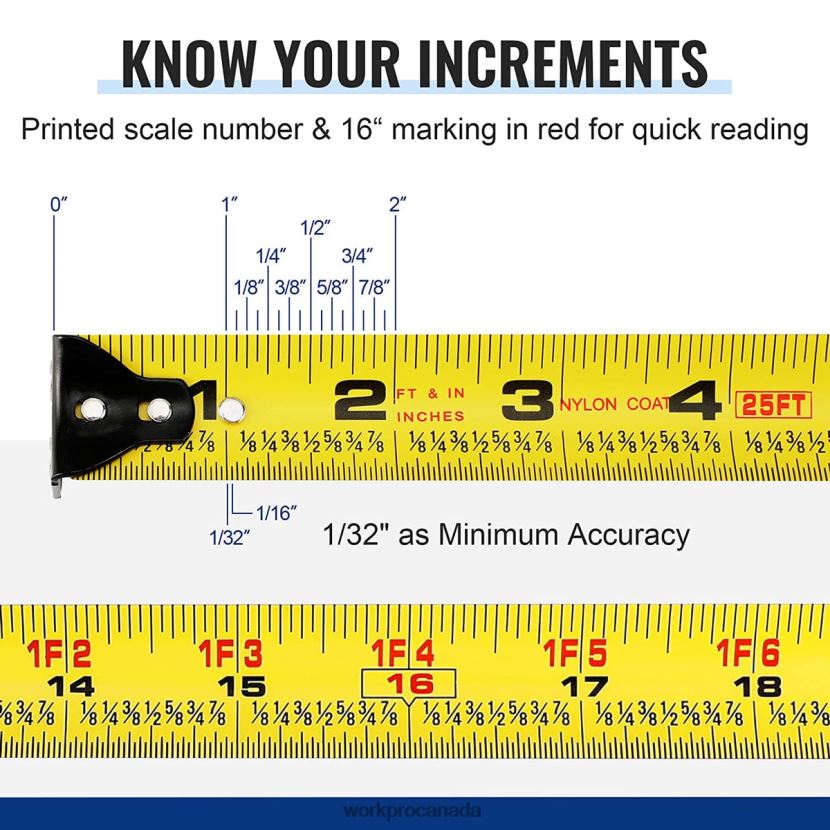 Useful WORKPRO Auto-Lock Tape Measure 25 FT Tool ZNRDXV111