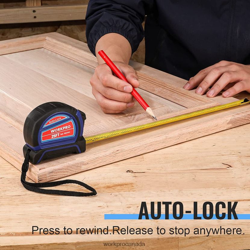 Useful WORKPRO Auto-Lock Tape Measure 25 FT Tool ZNRDXV111