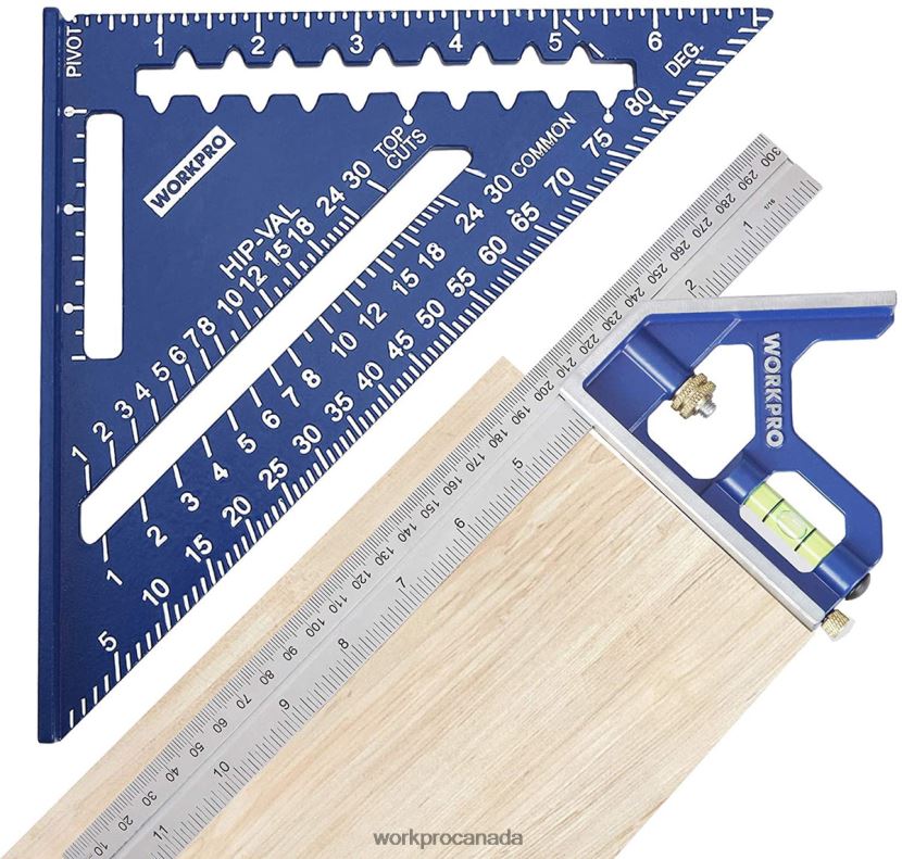 Useful WORKPRO Rafter Square and Combination Square Tool Set Tool ZNRDXV104