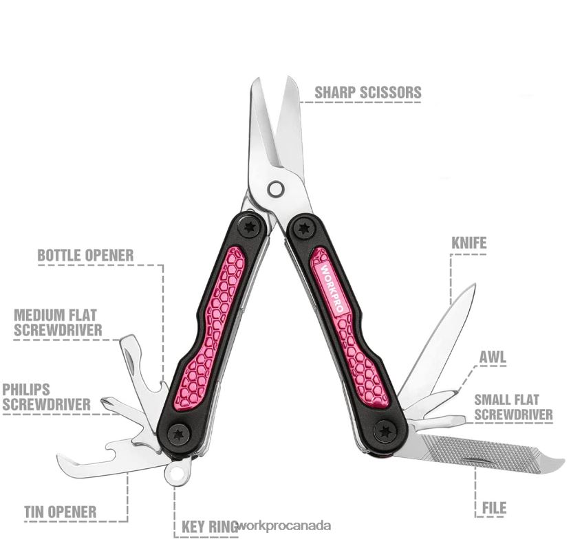 Pink WORKPRO Utility Knife & Multi Tool Set Tool ZNRDXV44