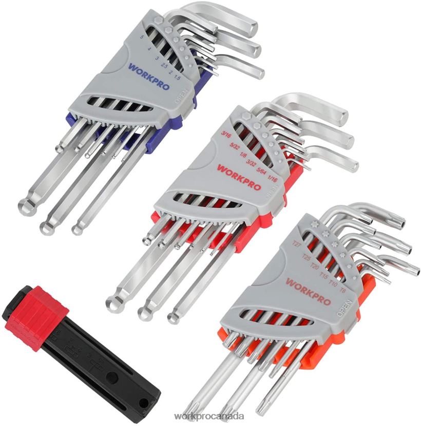 Useful WORKPRO 27 Pcs Long Arm Ball End Allen Wrench Set for Excellent Grip and Torque Transfer Tool ZNRDXV62