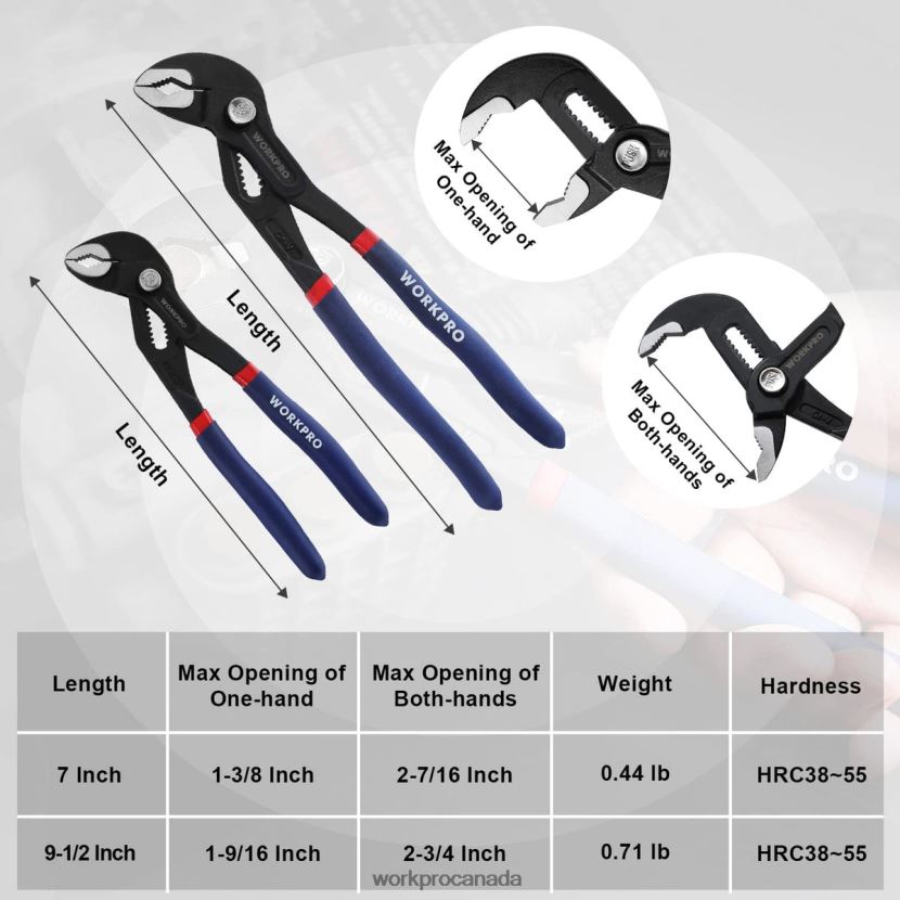 Helpful WORKPRO Groove Joint Pliers with Comfort Grip Tool ZNRDXV71