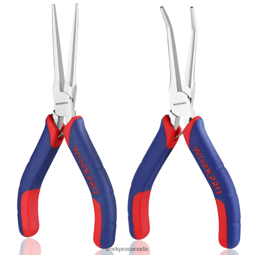 Morden WORKPRO 2-Pcs Mini Needle Nose Pliers Set, Long Nose Pliers, Bent Nose Pliers Tool ZNRDXV73