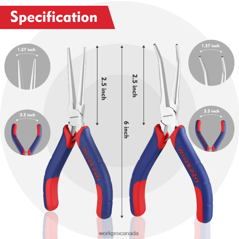 Morden WORKPRO 2-Pcs Mini Needle Nose Pliers Set, Long Nose Pliers, Bent Nose Pliers Tool ZNRDXV73