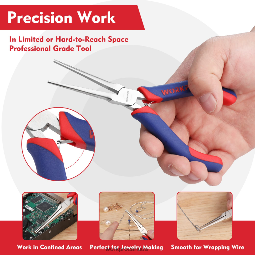 Morden WORKPRO 2-Pcs Mini Needle Nose Pliers Set, Long Nose Pliers, Bent Nose Pliers Tool ZNRDXV73