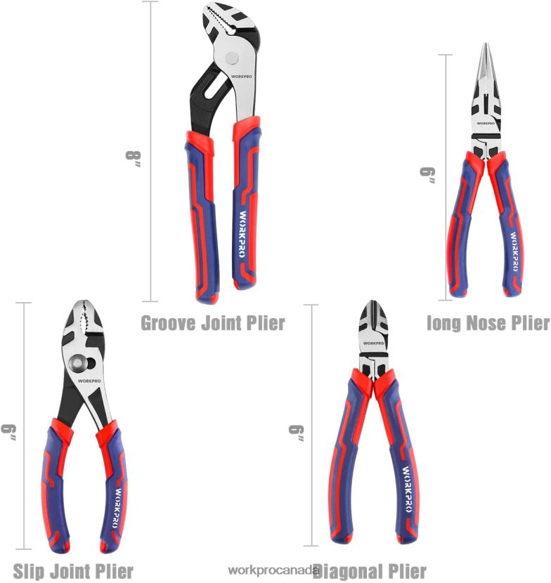 Morden WORKPRO 4 Pcs Premium CR-V Construction Pliers Tool Sets Tool ZNRDXV72