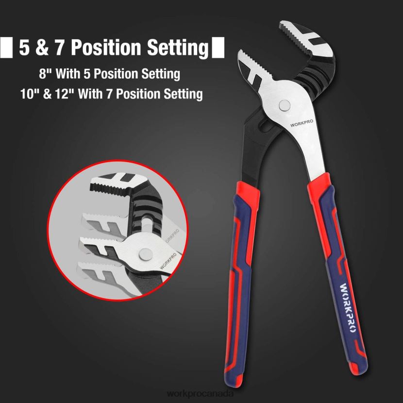 New WORKPRO 3 Pcs Adjustable Multipurpose Groove Joint Pliers Set Tool ZNRDXV68