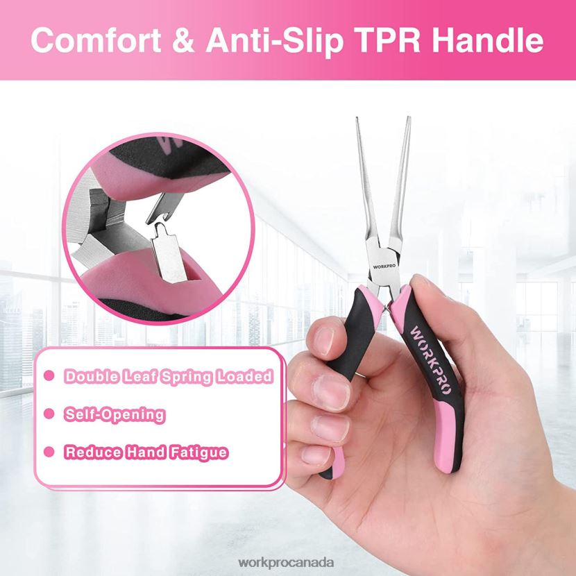 Pink WORKPRO 6 Pcs Mini Pliers Set with Pouch Tool ZNRDXV65