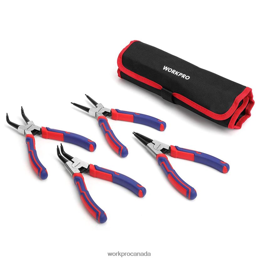 Useful WORKPRO 4 Pcs Snap Ring Pliers Set with Storage Pouch Tool ZNRDXV67
